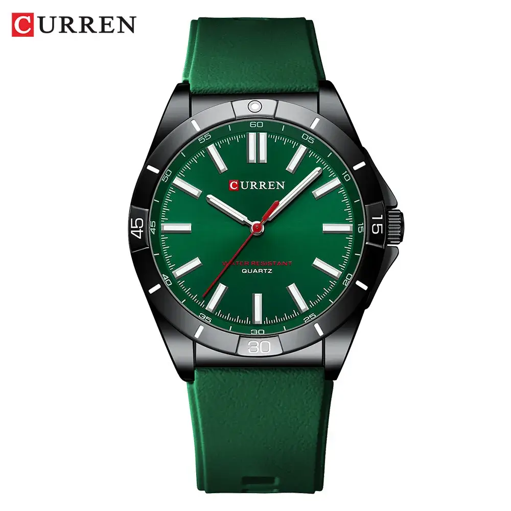 CURREN Men's Quartz Watch Olive Strap Waterproof Business