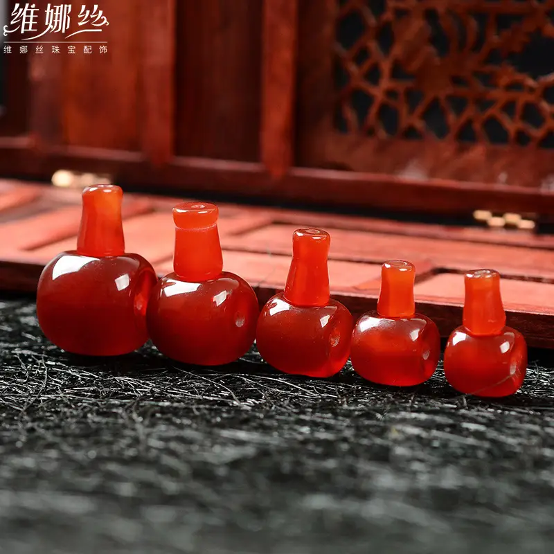 Natural Red Agate Buddha Head Bracelet 108 DIY Necklace - Image 3