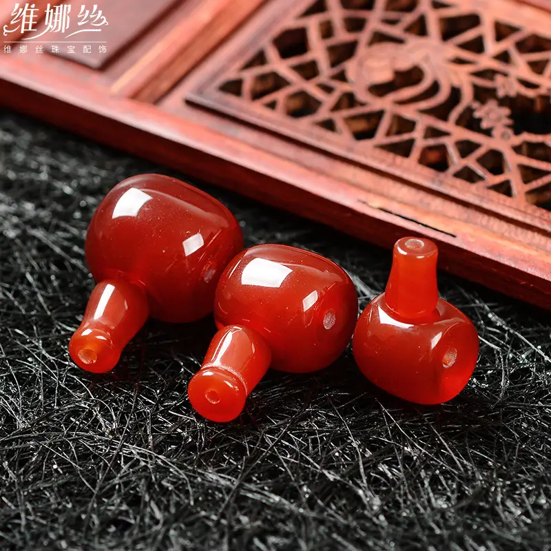 Natural Red Agate Buddha Head Bracelet 108 DIY Necklace - Image 5