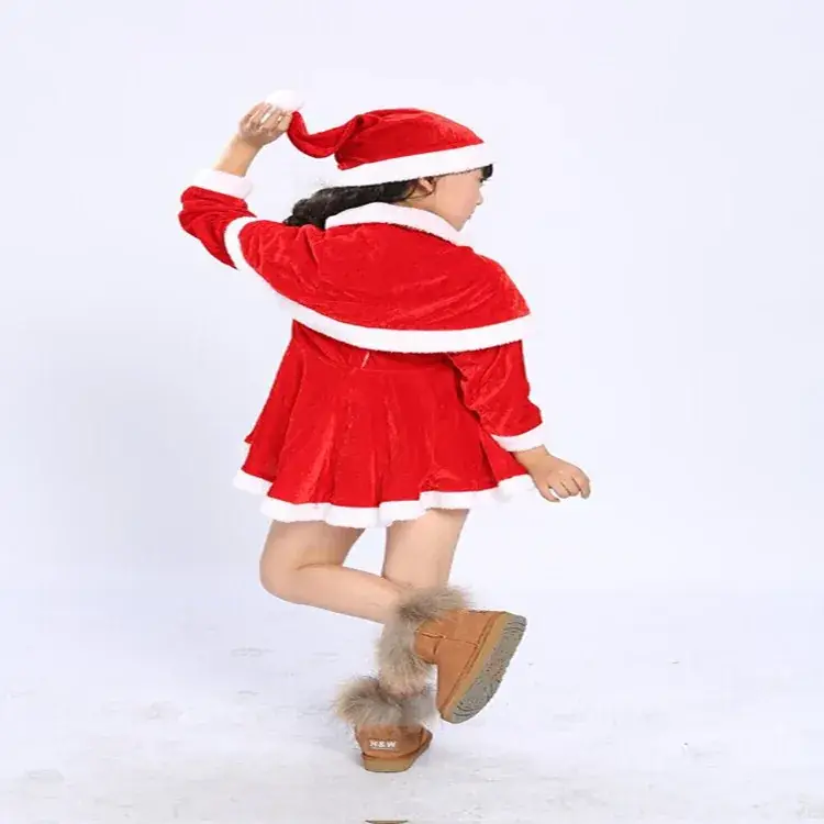 Christmas Santa Kids Costume Red Dance Party Wear - Image 5