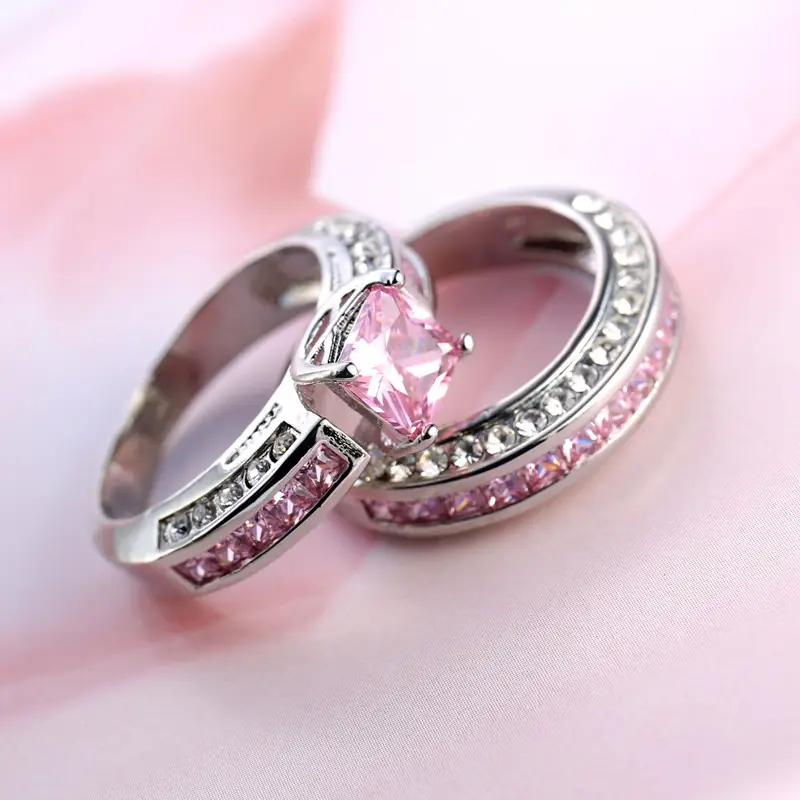 Hot Pink Zircon Ring with Multi Layered Design - Image 5