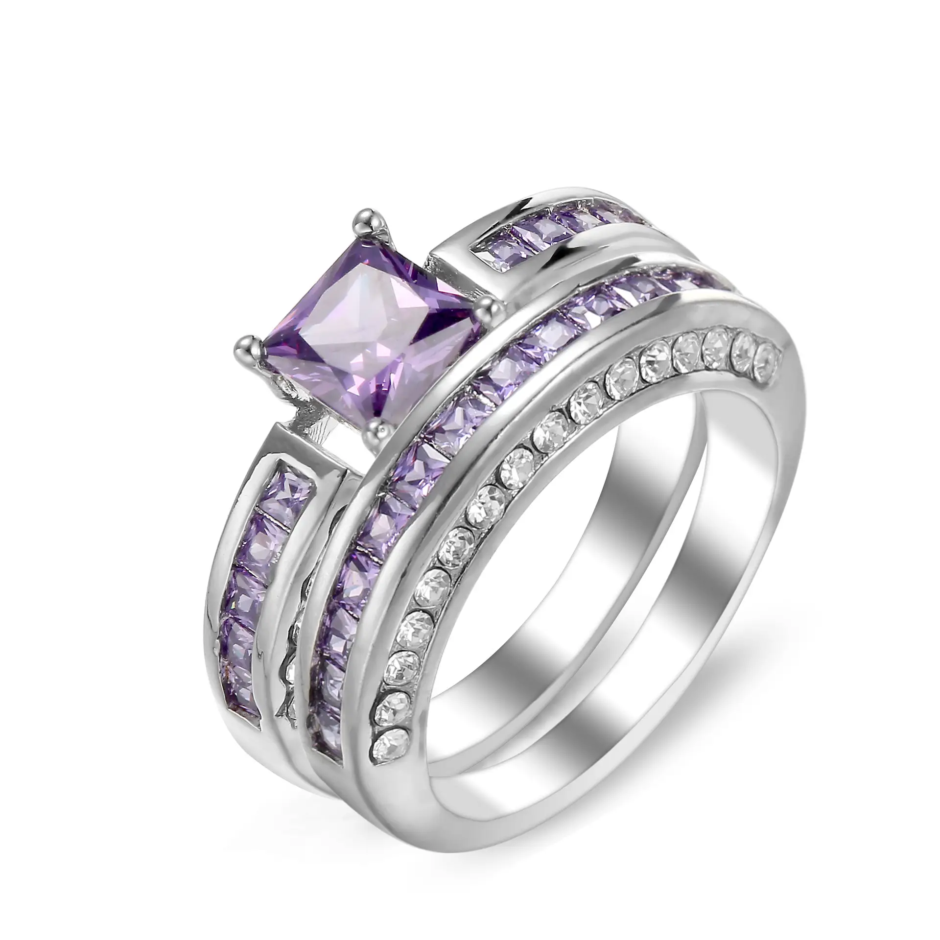 Hot Pink Zircon Ring with Multi Layered Design - Image 2