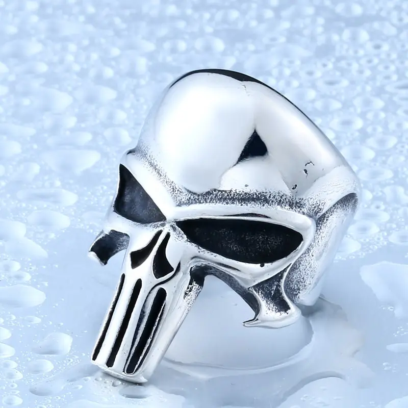 Punisher Ring Men's Personal Journal Titanium Steel Retro - Image 3