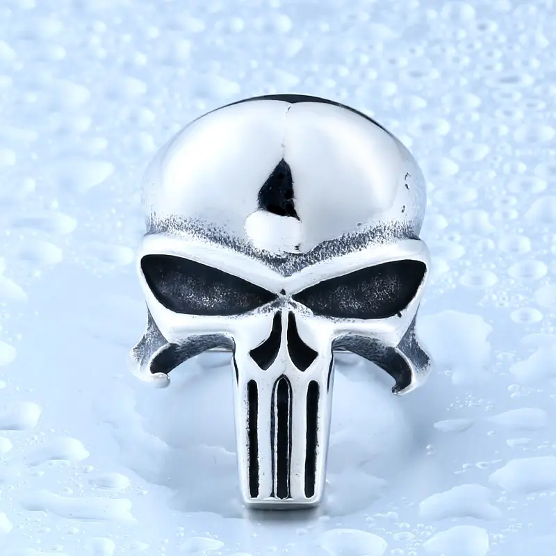 Punisher Ring Men's Personal Journal Titanium Steel Retro - Image 4