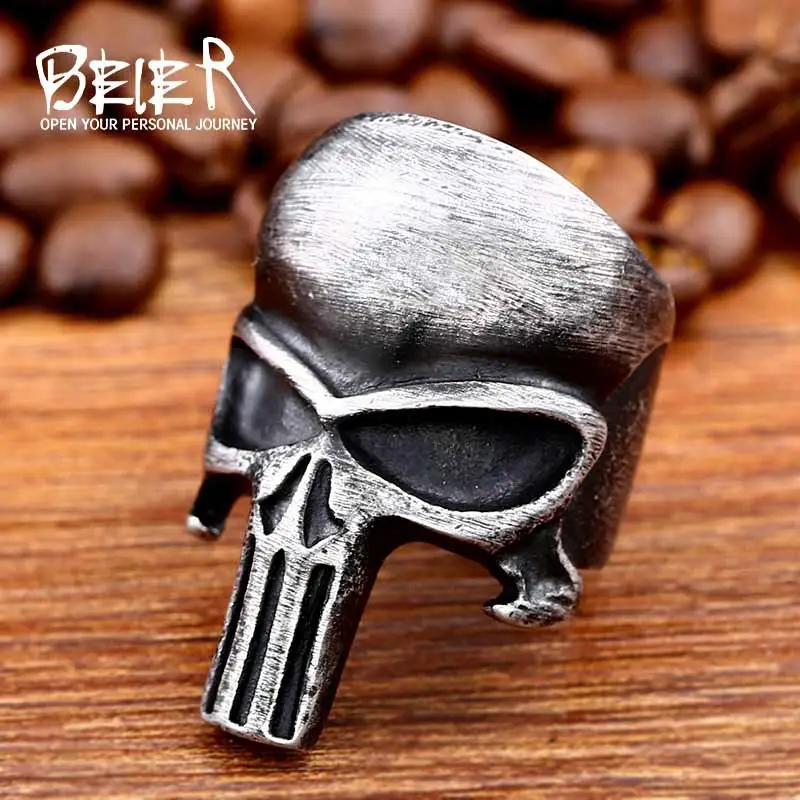 Punisher Ring Men's Personal Journal Titanium Steel Retro - Image 5