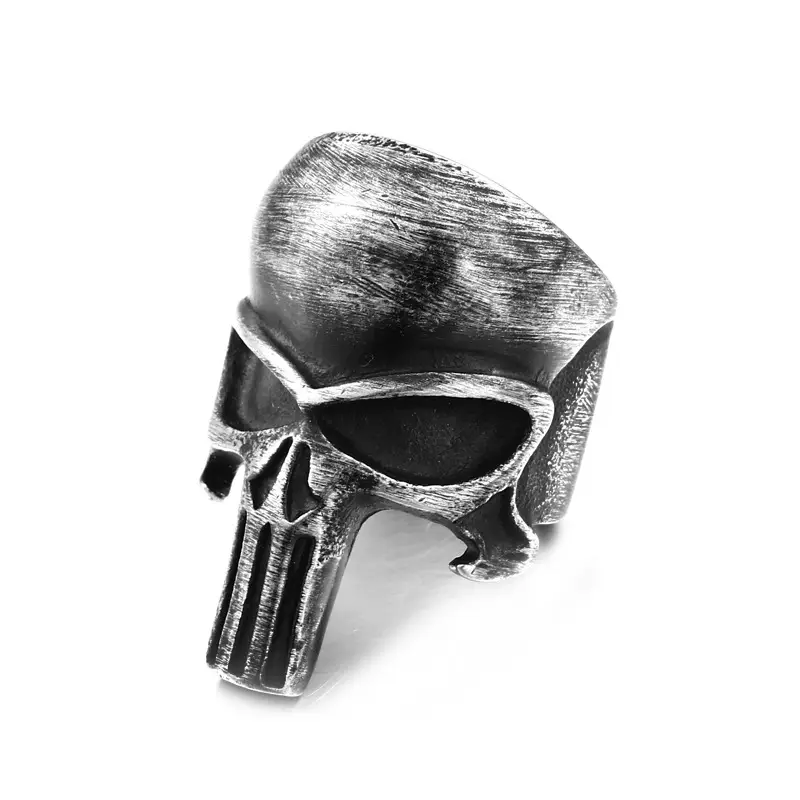 Punisher Ring Men's Personal Journal Titanium Steel Retro - Image 6