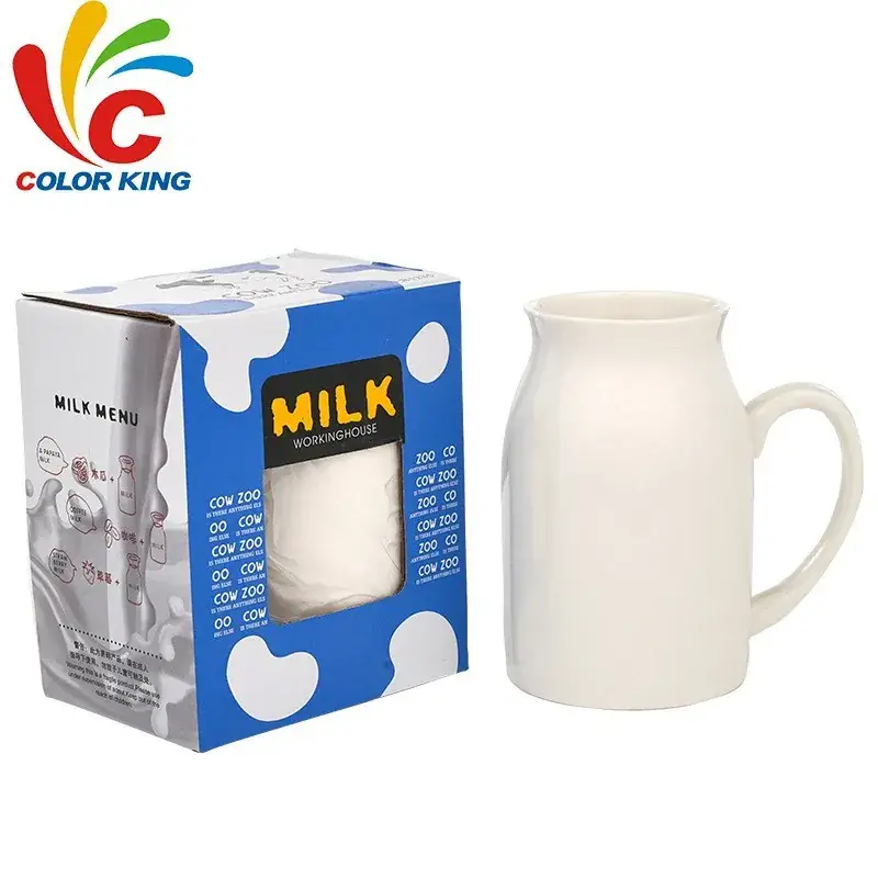 Thermal Transfer Milk Cup White European Breakfast Mug - Image 5