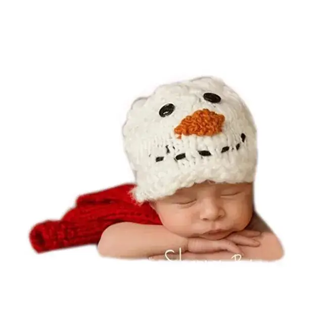 Newborn Wool Snowman Hat for Baby
