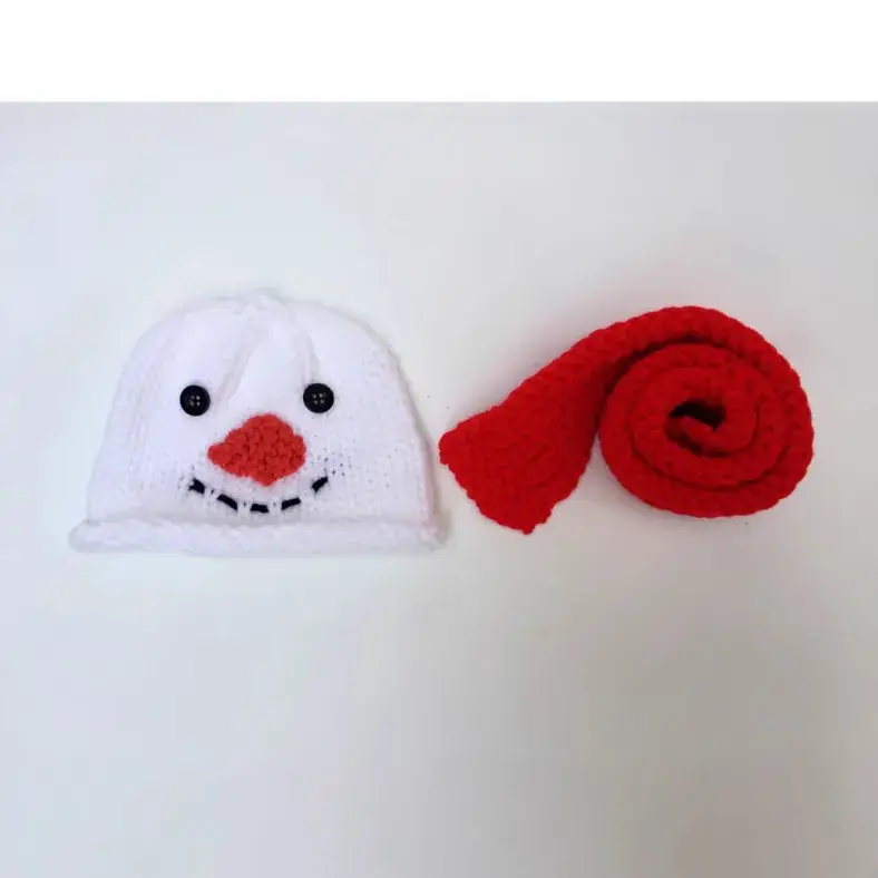 Newborn Wool Snowman Hat for Baby