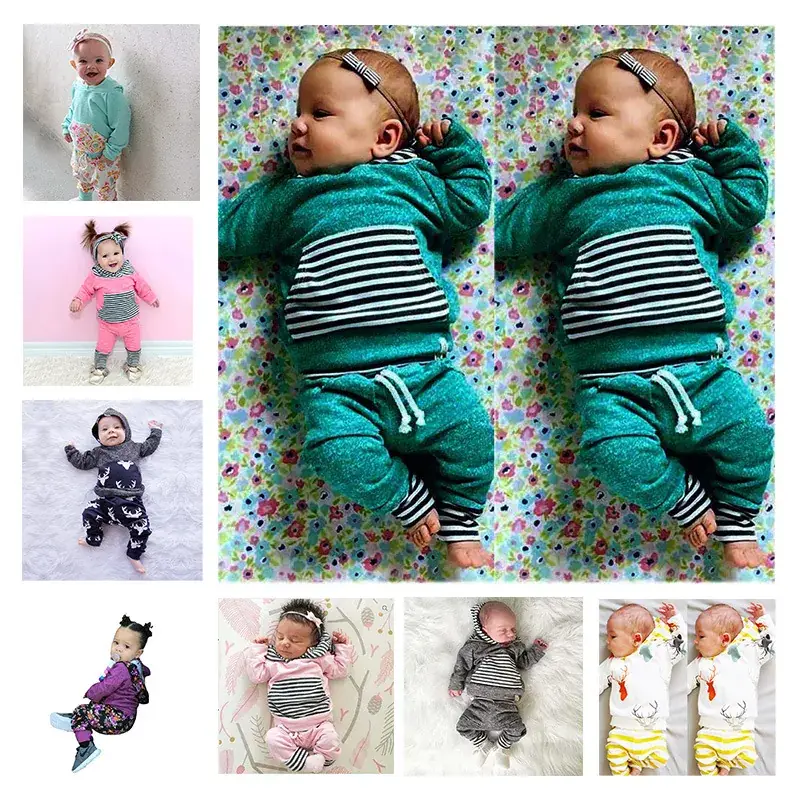 Baby Cotton Striped Suit Spring Autumn Long Sleeve Two Piece - Image 7