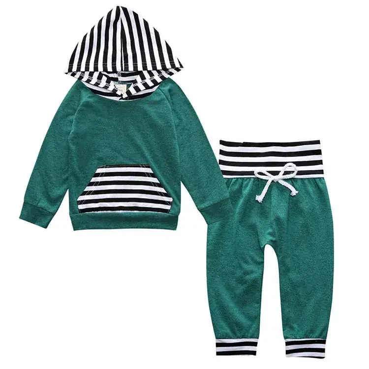 Baby Cotton Striped Suit Spring Autumn Long Sleeve Two Piece - Image 8