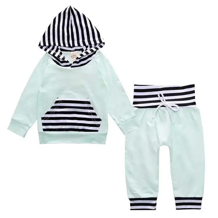 Baby Cotton Striped Suit Spring Autumn Long Sleeve Two Piece - Image 4