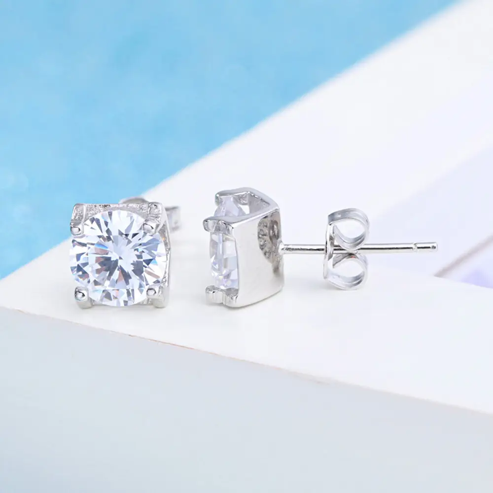 Heart Shaped Earrings Korean Style Silver Plated - Image 3
