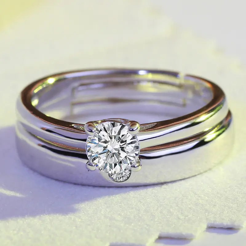 Taobao Moissanite Wedding Diamond Couple Ring Women - Image 4