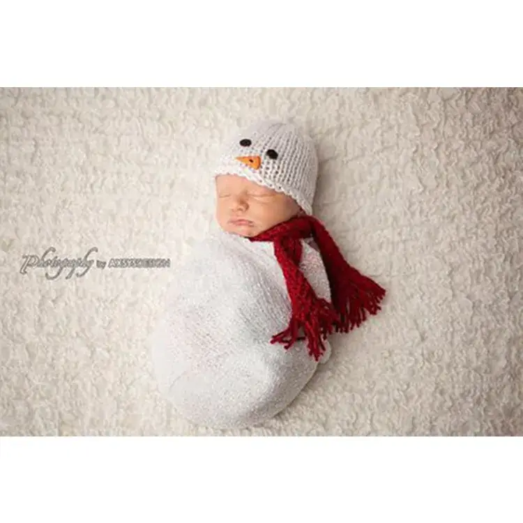 Newborn Cartoon Wool Sleeping Bag with Red Scarf - Image 3