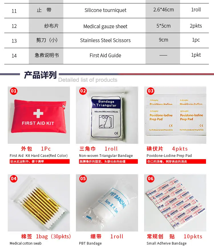 14-Piece First Aid Kit for Outdoor & Car Use — feature 8