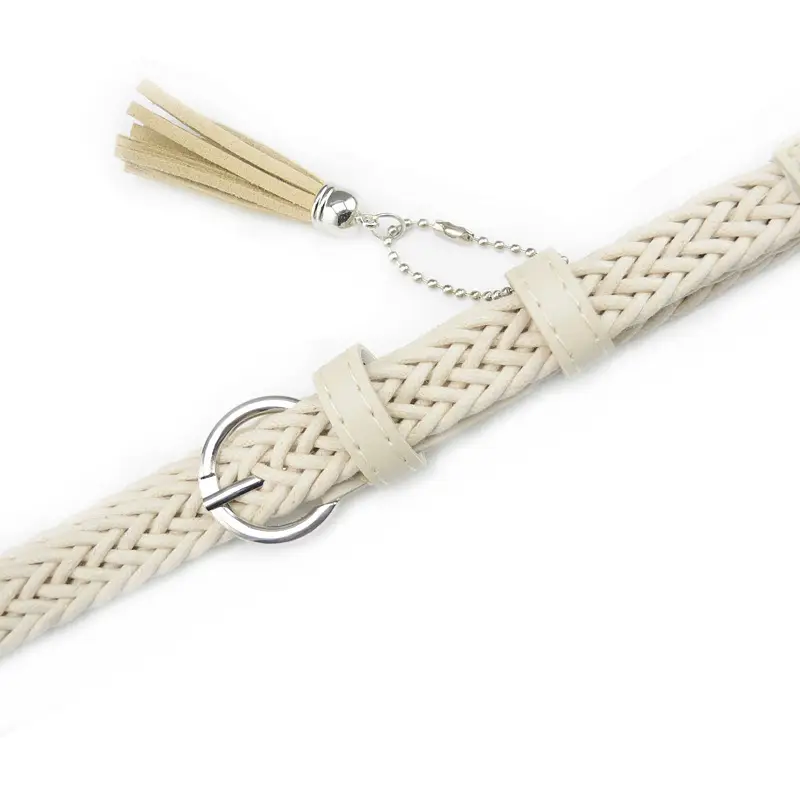 Blue Braided Belt with Tassel for Women - Image 4
