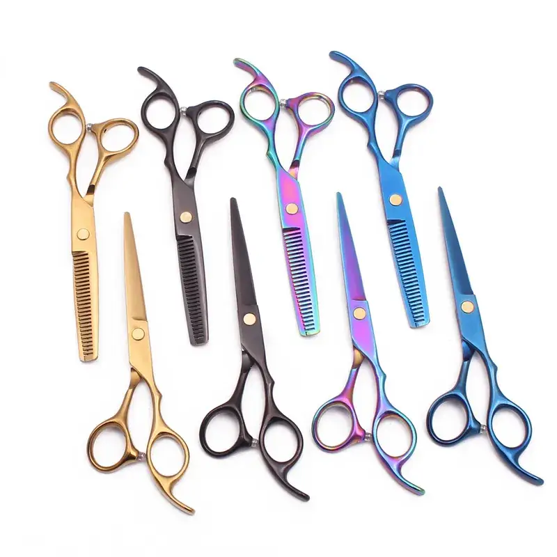 5.5/6.0 Inch Black Hair Scissors Flat Tooth Bangs Tool - Image 5