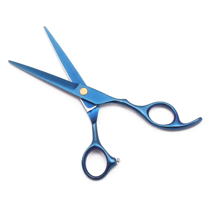 Blue 5.5/6 Inch Hair Scissors Flat Cut Set - Image 5