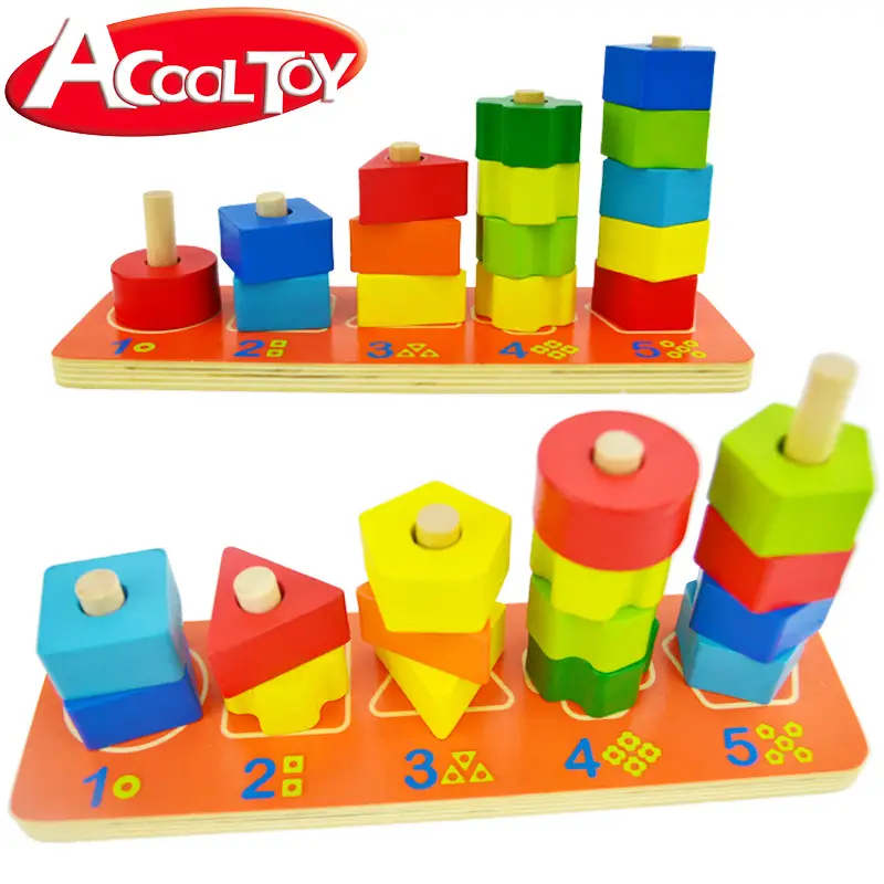 Canadian Acool Geometric Wooden Blocks for 3Yrs - Image 3