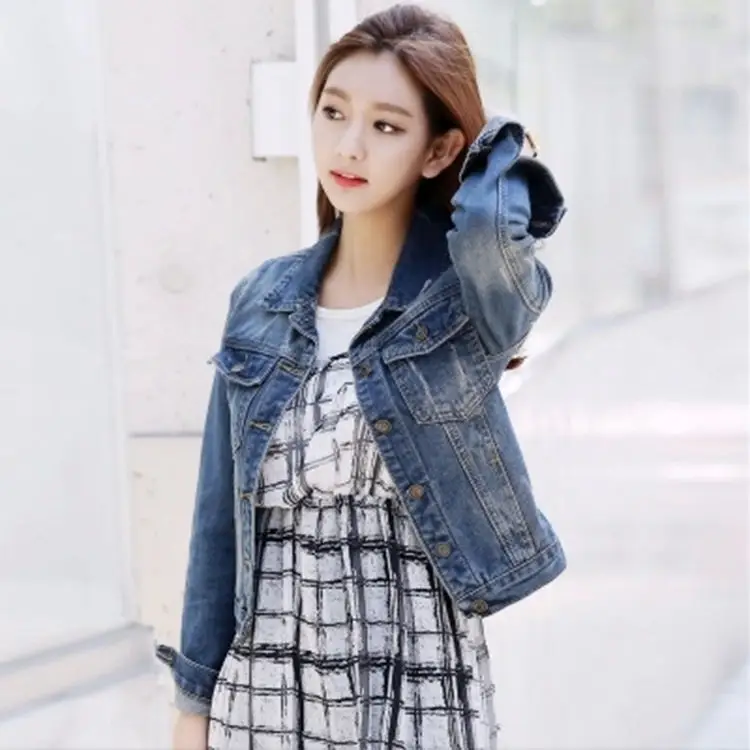 Women Denim Jacket Long Sleeve Winter Plus Size - Image 2