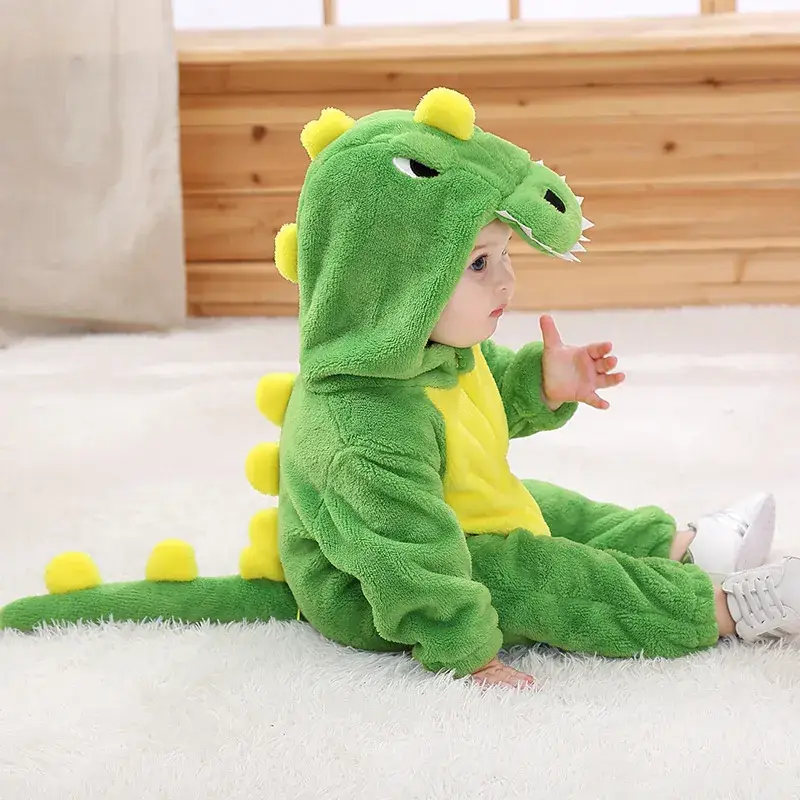 Green Dino Baby Suit for Boys Girls Spring Autumn - Image 5