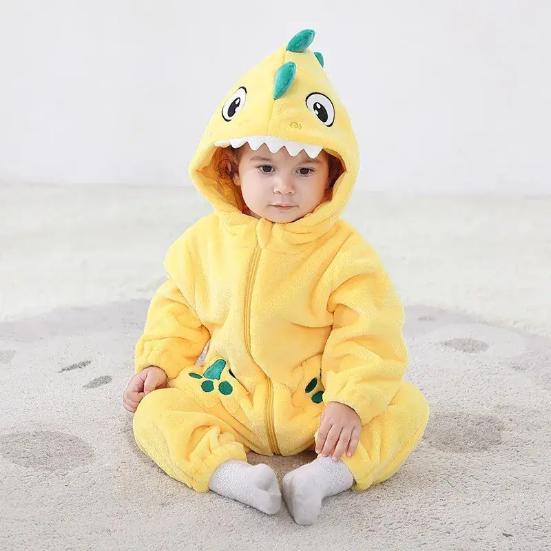 Green Dino Baby Suit for Boys Girls Spring Autumn - Image 2