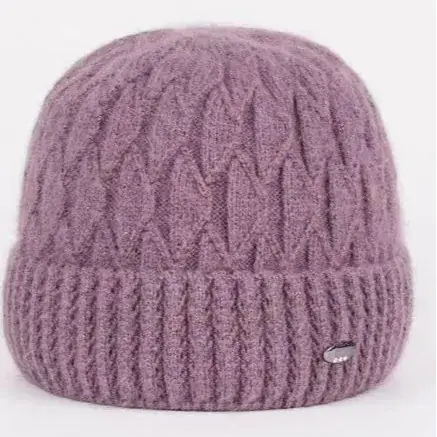 Women's Knitted Winter Hat Pink Thick Wool - Image 7