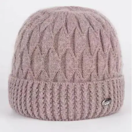 Women's Knitted Winter Hat Pink Thick Wool - Image 9