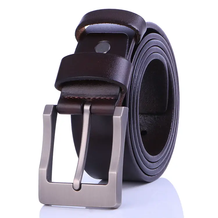 Men's Genuine Leather Pin Buckle Belt Black