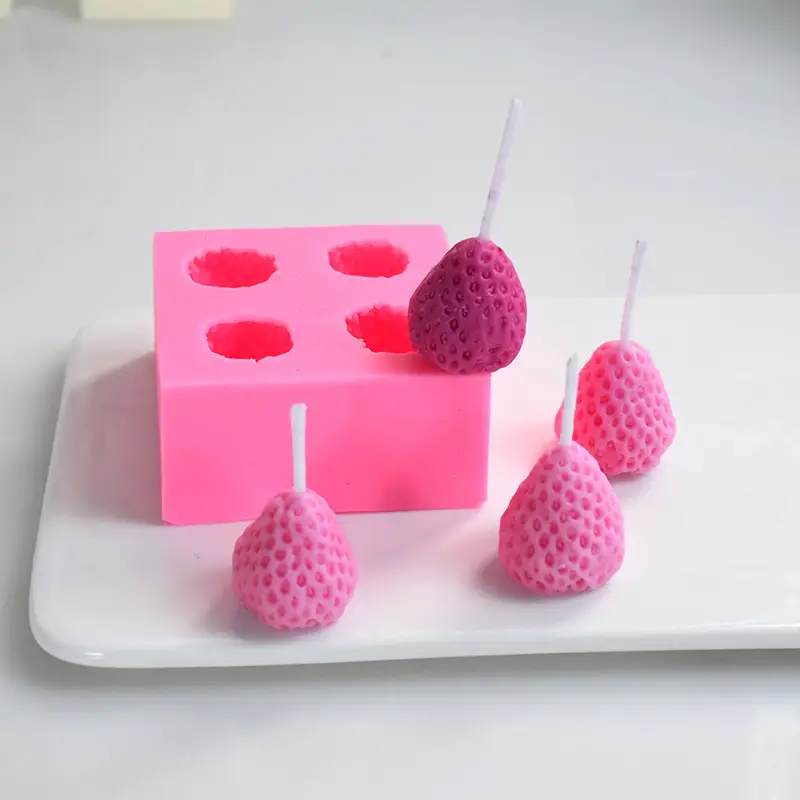 Pink Silicone Strawberries Mold for Baking & DIY - Image 2