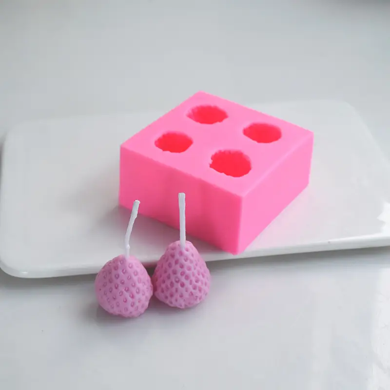 Pink Silicone Strawberries Mold for Baking & DIY - Image 4