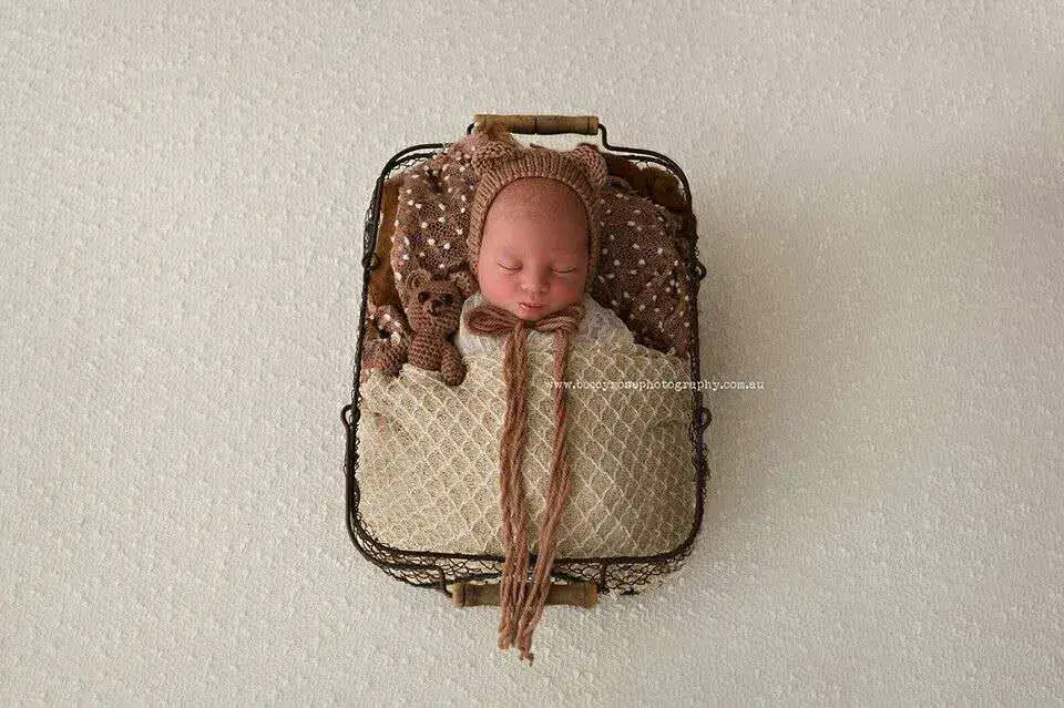 Newborn Baby Photography Props Basket Black Iron Art Basket