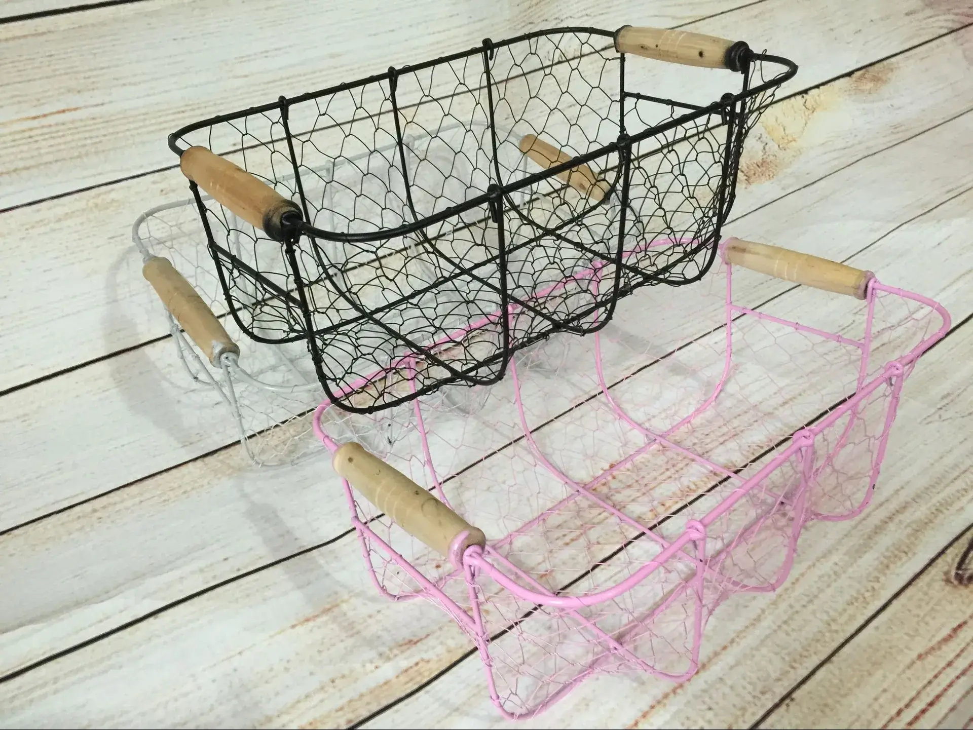 Newborn Baby Photography Props Basket Black Iron Art Basket