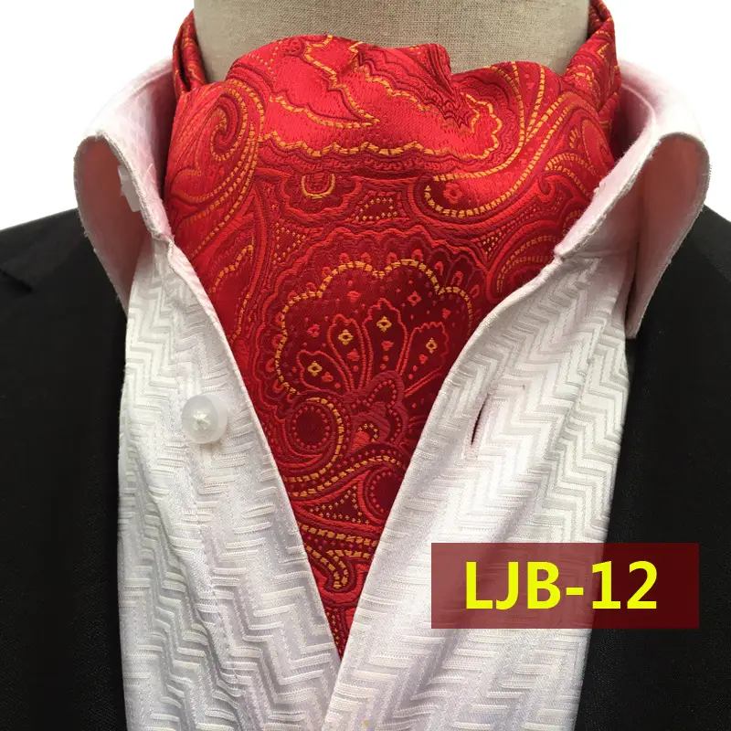 Men's Red Paisley Scarf for British Suit Collar Warm - Image 9