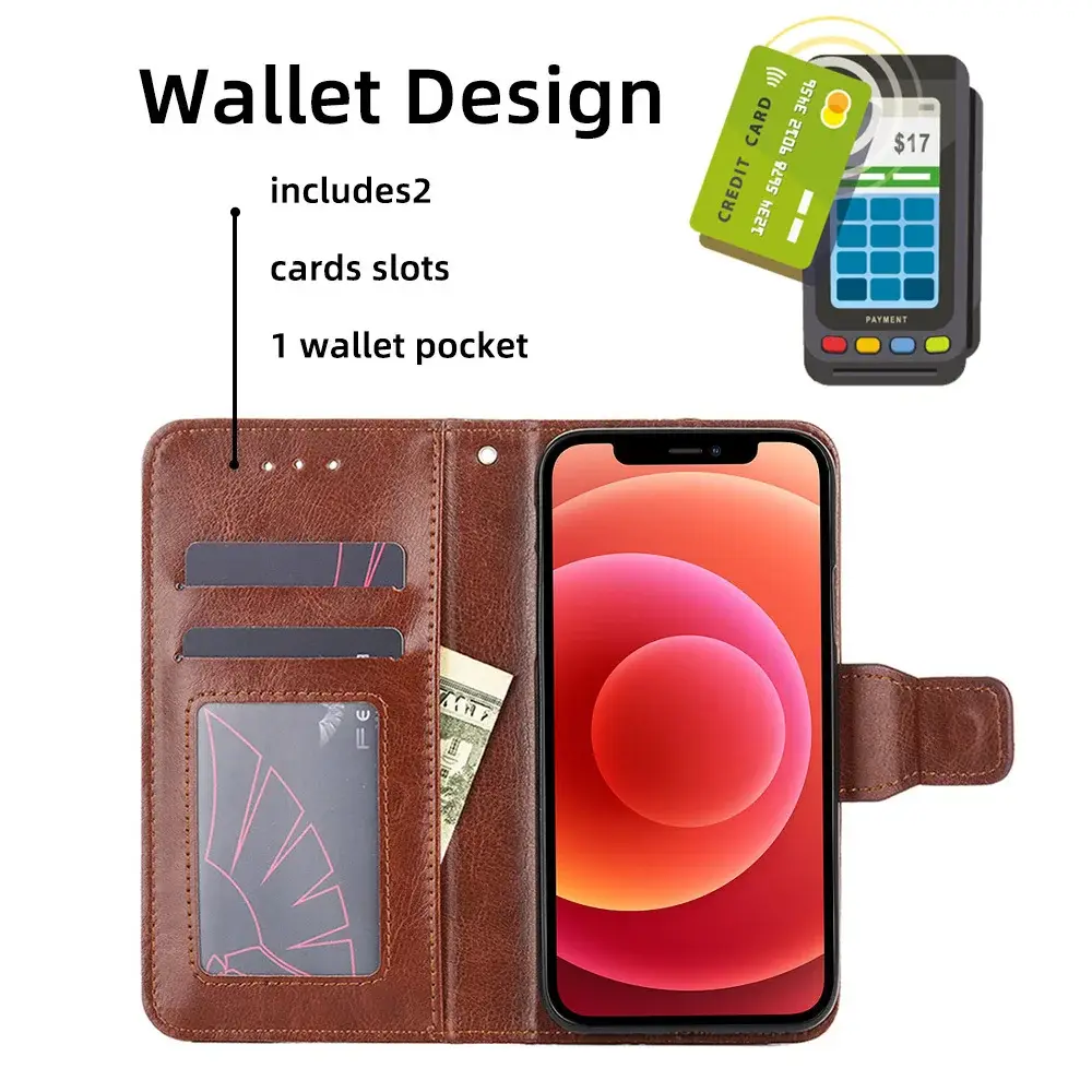 Black Leather iPhone 17 Pro Phone Case with Crystal Pattern — feature 14