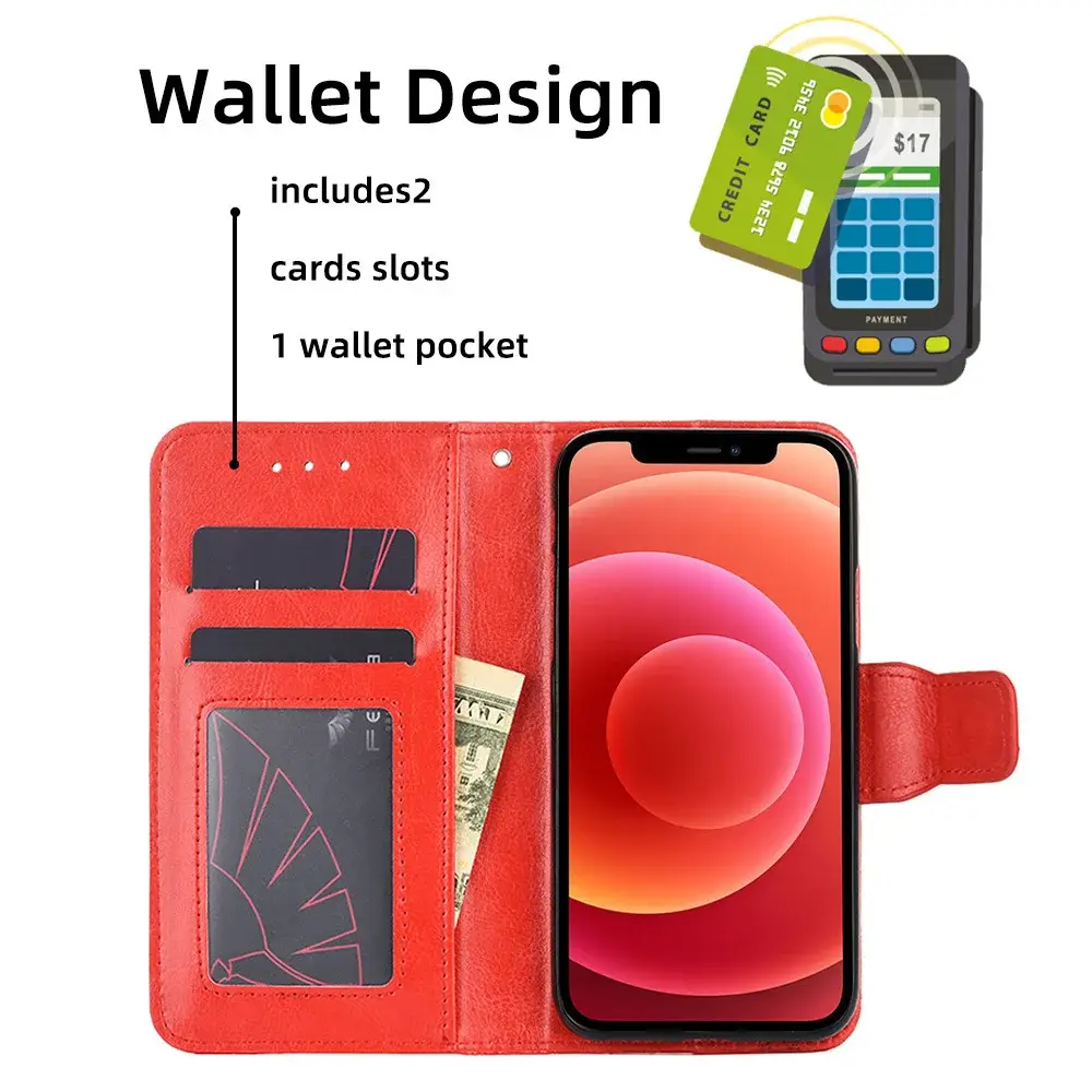 Black Leather iPhone 17 Pro Phone Case with Crystal Pattern — feature 20