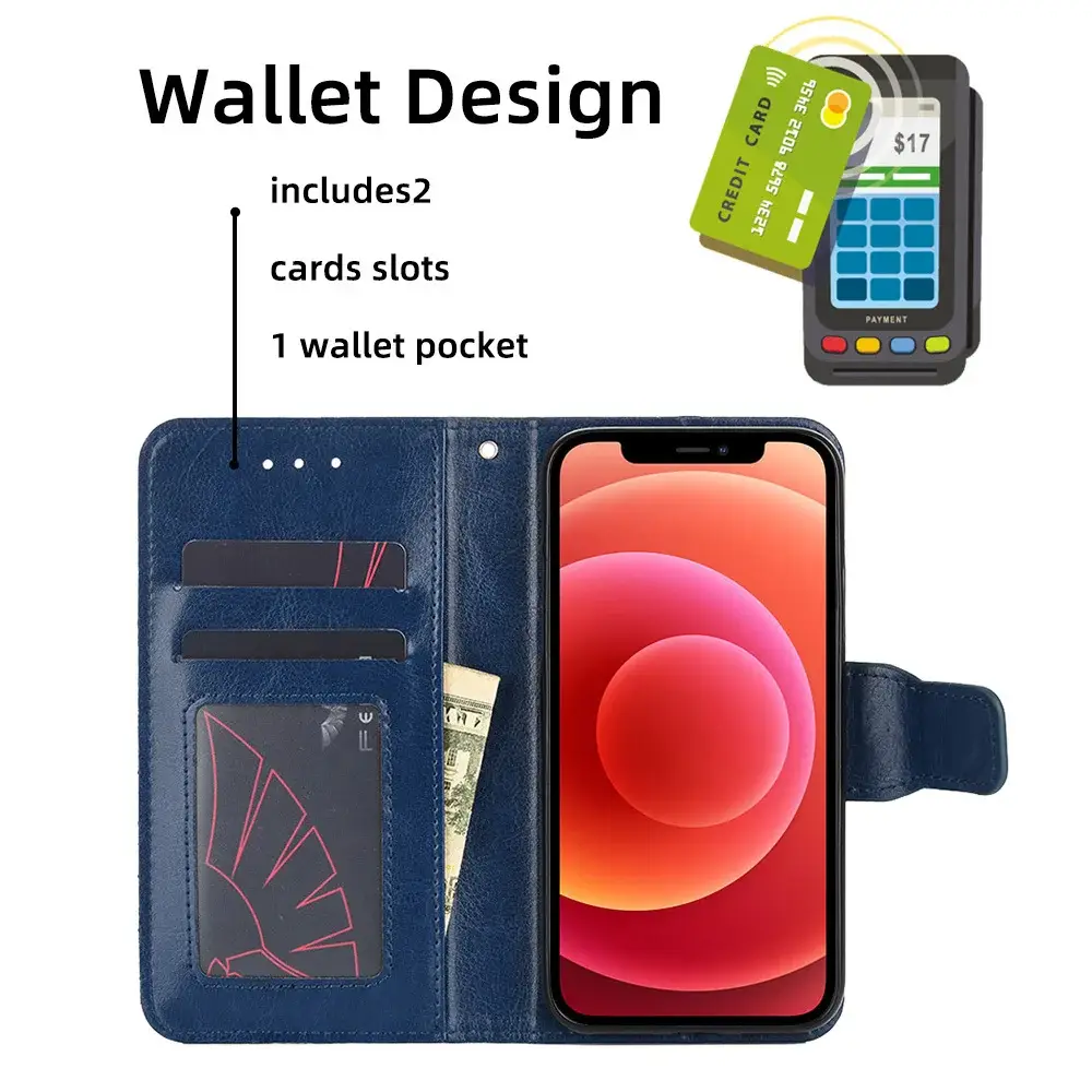 Black Leather iPhone 17 Pro Phone Case with Crystal Pattern — feature 26
