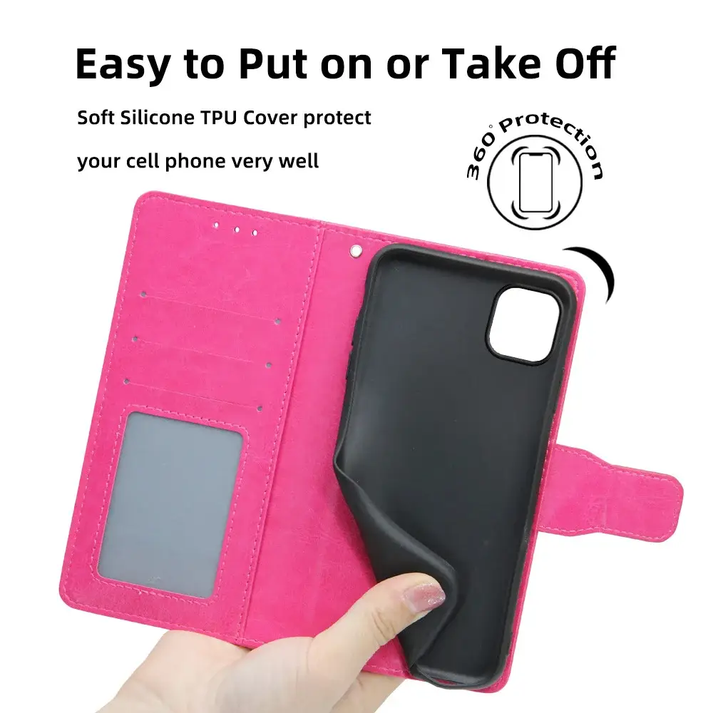 Black Leather iPhone 17 Pro Phone Case with Crystal Pattern — feature 29