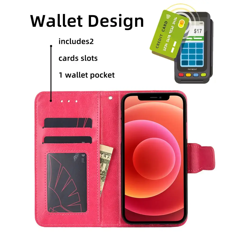 Black Leather iPhone 17 Pro Phone Case with Crystal Pattern — feature 32