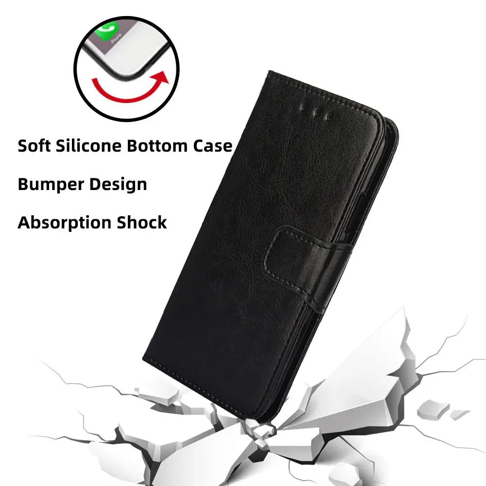 Black Leather iPhone 17 Pro Phone Case with Crystal Pattern — feature 7