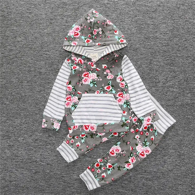 Baby Floral Hoodie & Pants Set Spring Autumn - Image 10