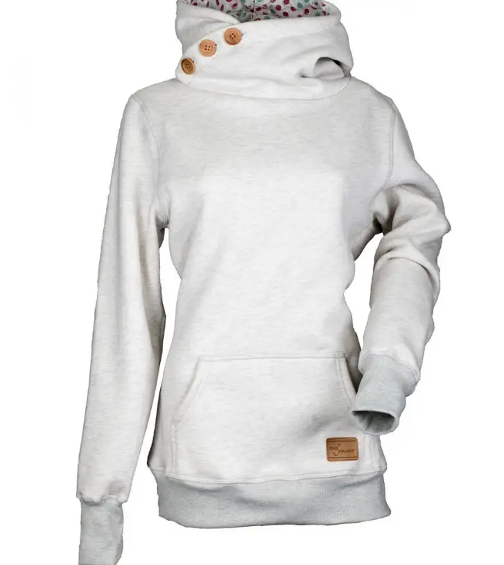 Pink 3-Button Hooded Sweatshirt with Pocket XL - Image 5