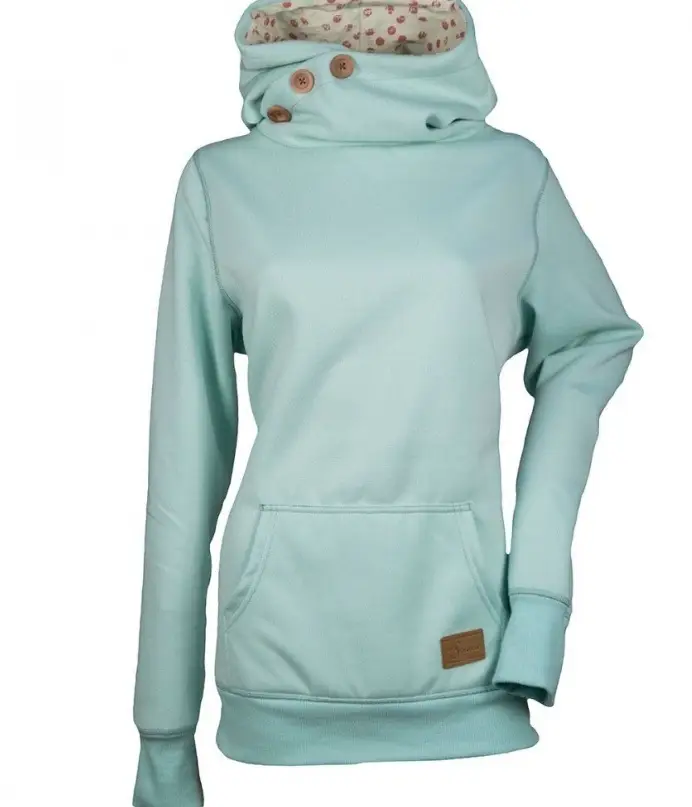 Pink 3-Button Hooded Sweatshirt with Pocket XL - Image 6
