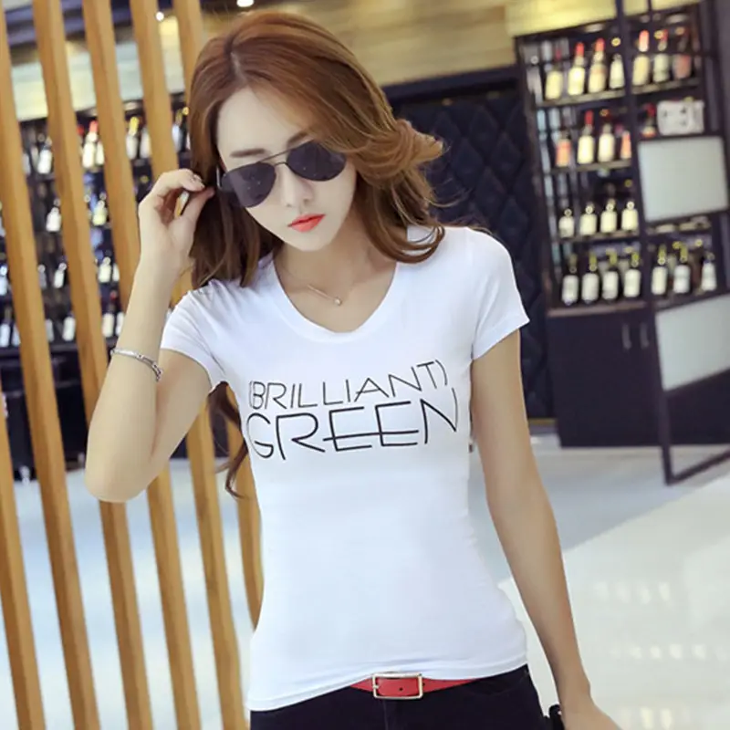 Women Black Graphic T-Shirt Summer Korean Style - Image 4