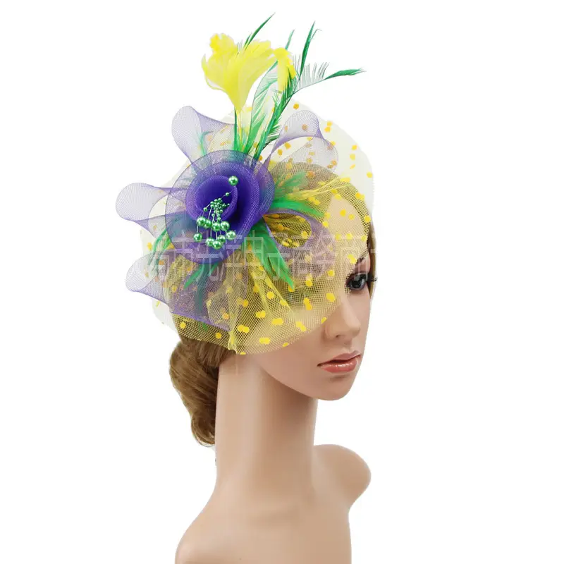 Explosions Feather Headband for European American Bride & Horse Racing - Image 18