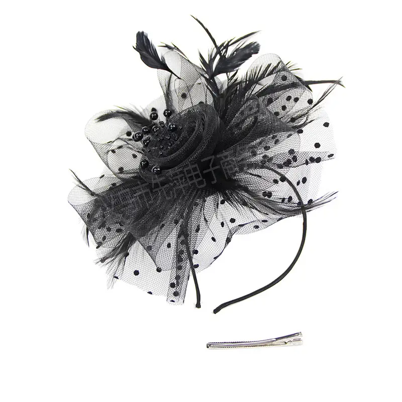 Explosions Feather Headband for European American Bride & Horse Racing — feature 2