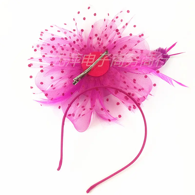Explosions Feather Headband for European American Bride & Horse Racing — feature 3