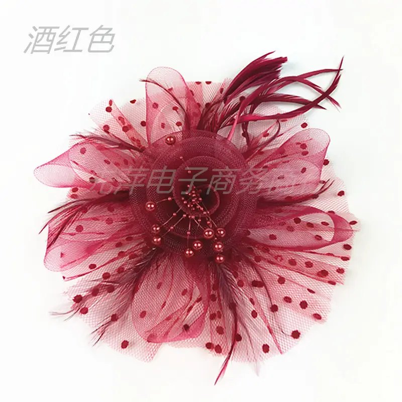 Explosions Feather Headband for European American Bride & Horse Racing — feature 32