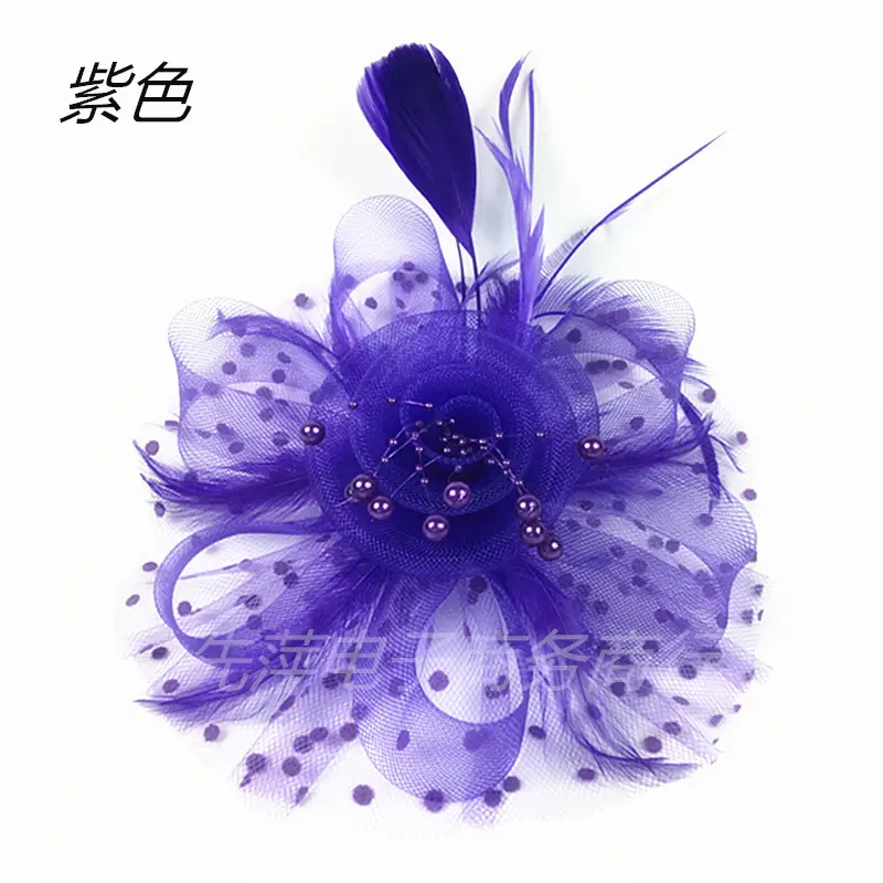 Explosions Feather Headband for European American Bride & Horse Racing — feature 33